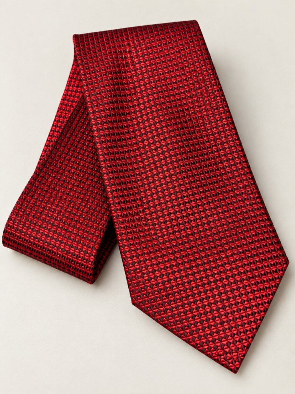 Sharp! Adolfo Red & Black Geometric Silk Tie
